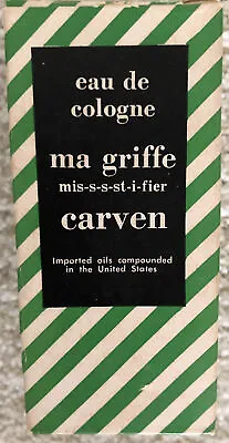 £95.95 • Buy Ma Griffe By Carven Eau De Cologne “old” Formula, In Orig.box, 1.7 Oz.half Full