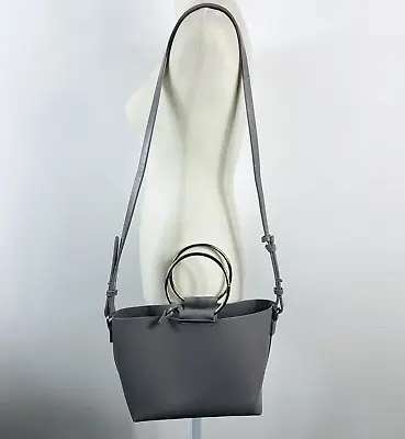 Zara Basic Small Ring Handle Handbag Shoulder Bag With Wallet Pouch Gray Silver • $25.59