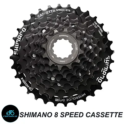 £12.99 • Buy Shimano 8 Speed Cassette CS-HG200-8 Cassette Gears For MTB Bike EBike Black