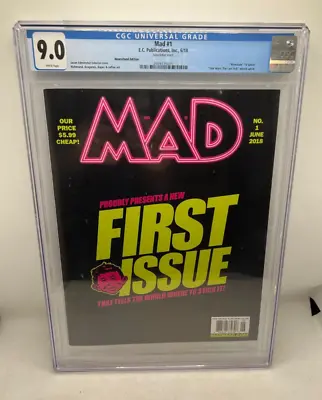 Mad Magazine No 1 June 2018 #001 Middle Finger Issue CGC Grade 9.0 / Pop 2 • $395