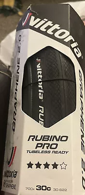 Vittoria Rubino Pro G2.0 Tlr Fold G2.0 Bicycle Tire Full Black 700x30c • $38