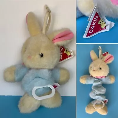 Vintage Dakin Musical Bunny Rabbit Peter Cottontail Plush Pull Down Crib Toy • $28