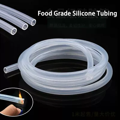 Transparent Silicone Rubber Tubing Hose Medical Food Grade ID From 0.5mm To 60mm • $6.28