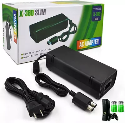 $17.95 • Buy For Microsoft Xbox 360 Slim 360S Power Supply Adapter Brick Charger Power Cord 