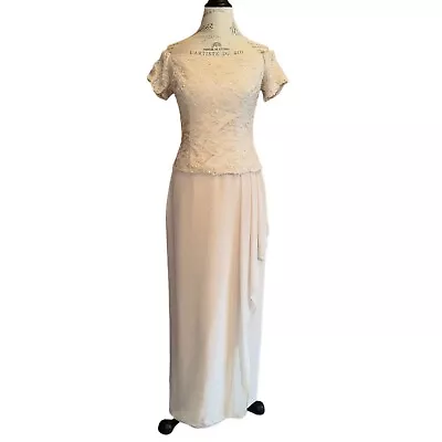 David’s Bridal Beaded Lace Off The Shoulder Mother Of The Bride Dress Size 6 • $49.99