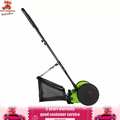 5-Blade Dual Wheel Lawn Mower Manual Push Reel Grass Cutting Machine Walk Behind • $75