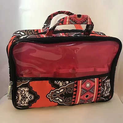 Pink Black Orange Makeup Travel Case Organizer Modella 8x12 • $4.99