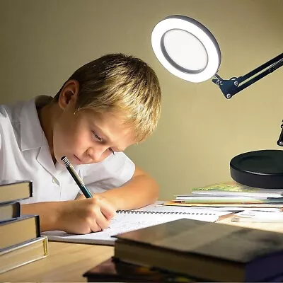 10X Magnifying Glass Desk Light Magnifier LED Lamp Reading Lamp With Base • $50.95