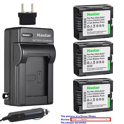 Kastar Battery Travel Charger For Panasonic CGR-DU07 CGA-DU07 & PV-GS19 PV-GS29 • $6.99