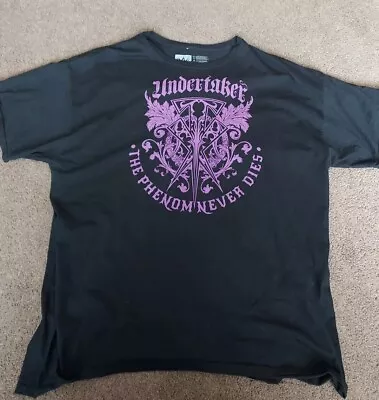 WWE The Undertaker Wrestler Phenom Never Dies 2017 Black T Shirt UK Size XXL • £24.99