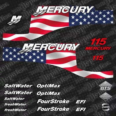 Mercury 115 Flag Outboard (1999-2004) Blue Decal Aufkleber Adesivo Sticker Set • $70