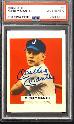 1986 Card Collectors Company Mickey Mantle #1 Mickey Mantle Auto PSA Authentic • $674.99