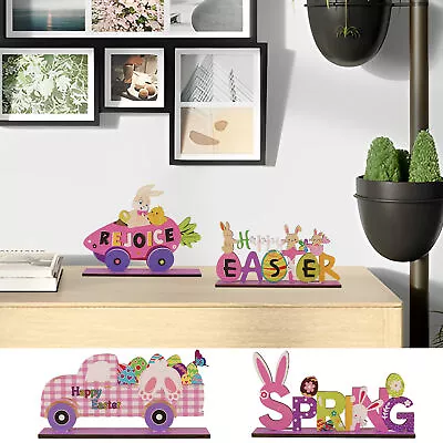 Wooden Centerpiece Signs Easter's Bunny Tabletop Decor For Holiday Party Gifts • $8.92