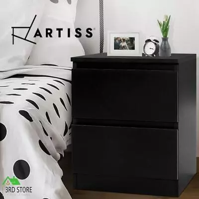 Artiss Bedside Tables Drawers Side Table Bedroom Furniture Nightstand Black Lamp • $75.88