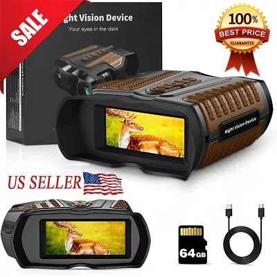 Night Vision Goggles Binoculars Hunting Total Darkness 4K Digital IR Infrared US • $74.99