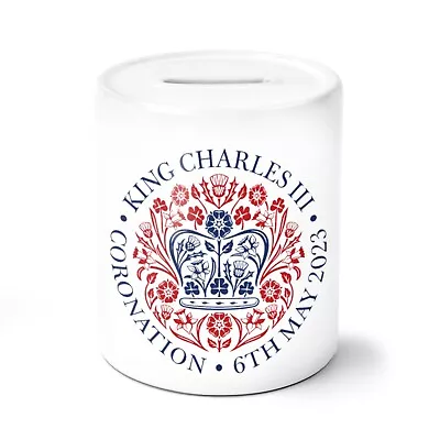 King Coronation Money Box Commemorative Memorabilia Souvenir Crown Union Gift • £11