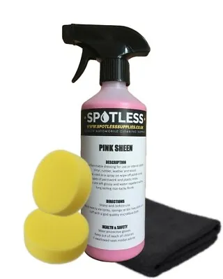 Car Dashboard Cleaner 1L With Microfibre Cloth & Pads For Plastic Pink Sheen • £14.99