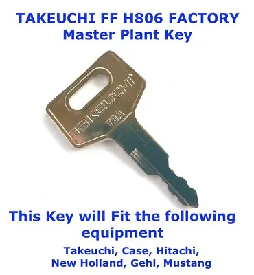 £3.74 • Buy H806 HITACHI TAKEUCHI NEW HOLLAND MUSTANG GEHL Master Plant Excavator Key 