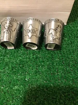 John Wayne Lot Of Two Pewter Shot Glasses • $23