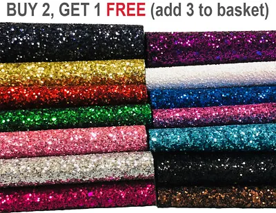 £1.96 • Buy Premium Chunky Glitter Fabric Sparkly A4 A5 Sheet Vinyl Craft Bag Wall Decor Bow