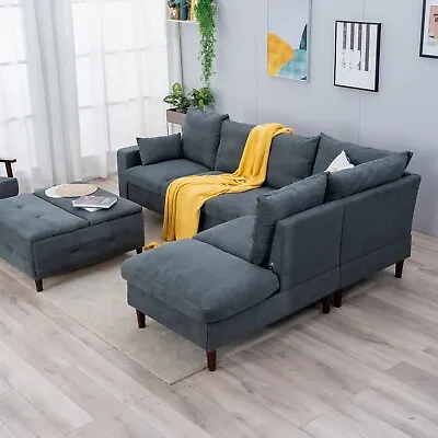 Panana Sectional Sofa Couch Modern Fabric Upholstered Sofa Living Room • $529.99