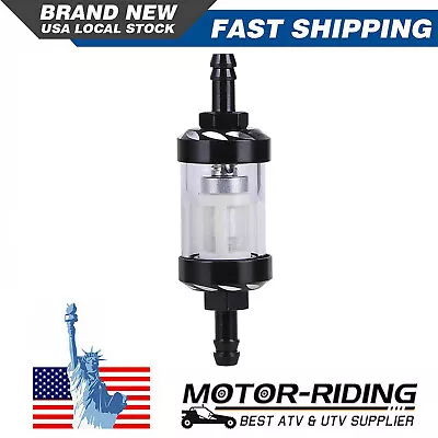 Universal 8mm 5/16 Inline Reusable Motorcycle Fuel Filter Gas Washable Black New • $7.95