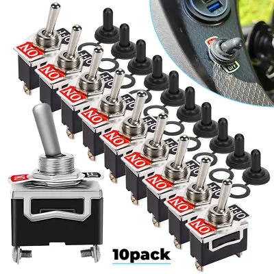 10 X WATERPROOF 12V SPST Solid Metal Toggle Switch ON/OFF Single Pole Marine Car • $12.99