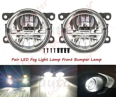 Pair US RH+LH LED Fog Light Bumper Lamp LED Bulbs Clear Lens With Screws • $46.99