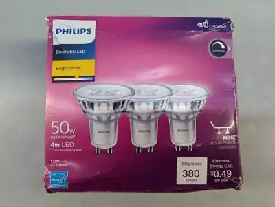 Philips 50W Equivalent Bright White MR16 GU10 Base LED Floodlight Light Bulbs • $9.99