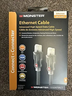 SEALED Monster CAT6 CAT 6 Ethernet High Speed Data Cable - 3M/9.84Ft - 122455-00 • $9