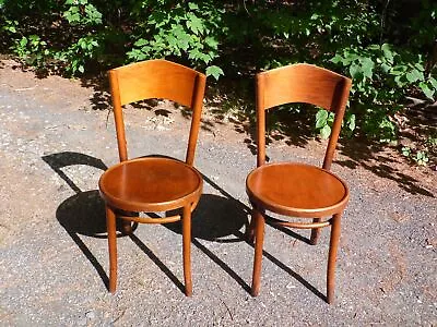 Vintage Pair 1930's Classic Bentwood Cafe Bistro Chairs  • $395