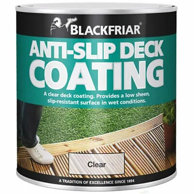 2.5L Anti Slip Clear Paint Resistant Decking Steps Path Floor Internal External • £44.95