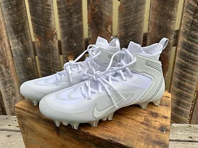 NEW Nike Men’s Alpha Huarache 8 Elite Lacrosse Cleats Size 10 White CW4440-110 • $59.95