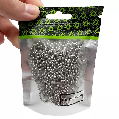 30  Stainless Steel Ball Chain Bead For Dog Tags Necklaces 304 Grade (1 - 10 Pc) • £2.99