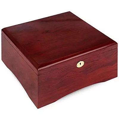 Premium Wooden Mahogany Poker Chip Case - Glossy Casino-Grade Chest With Felt-L • $150.37