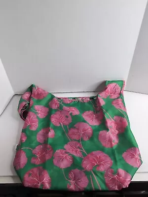 NWT DVF Target Reversible Market TOTE BAG Pink Green Floral Packable • $20