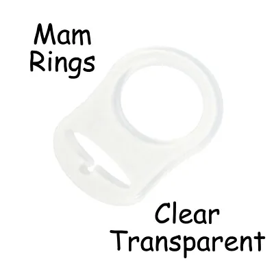 5 Clear Silicone Nuk Button MAM Ring Dummy / Pacifier Holder Clip Adapter  • $3.90