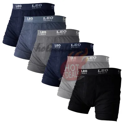 Men's 6 Pack Boxer Briefs 100% Cotton Comfort Stretch Waistband Underwear S-XL • $18.99