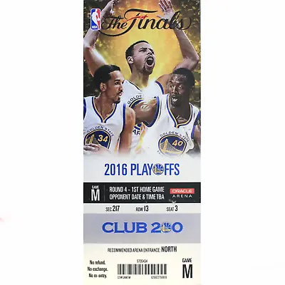 Official 2016 NBA Finals Golden State Warriors Mini-Mega Ticket • $14.95