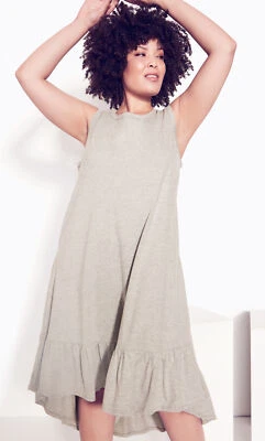 $20 • Buy Zim & Zoe By City Chic Womens Plus Size Evie Ruffle Plain Midi Dress - Grey