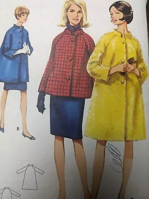 Complete 14/35 Vintage 1960s Sewing Pattern Butterick 4299 Coat • $9.98