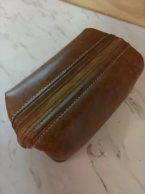 Vintage Talon Brown Leather Dopp Kit Toiletery - Travel Bag  • $29.99