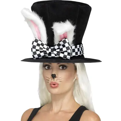 Mad Hatter Tea Party Hat Bunny Rabbit Top Hat Fairytale Adults Fancy Dress • £11.99