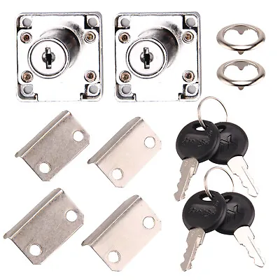 2Locks 4Keys Cam Drawer Lock Door Furniture Cabinet Mailbox Letter Cupboard Lock • £6.39