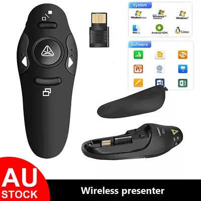 Wireless Presenter PowerPoint Mouse Clicker Laser Pointer Presentation Remote AU • $12.88