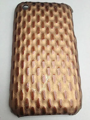 RIGID PLASTIC BACK CASE / COVER FOR APPLE IPHONE 3 3GS - BRONZE RIDGES DESIGN • £0.99