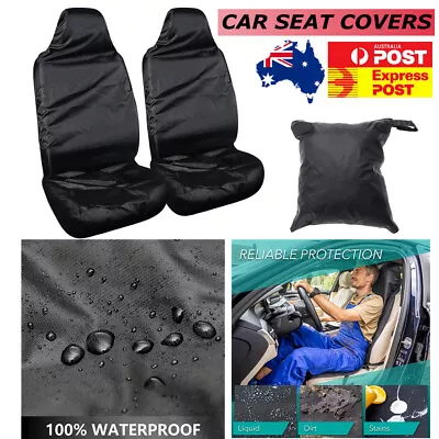 Pair Throw Over Car SUV Seat Cover Waterproof Black Pet Seat Protector Universal • $13.95