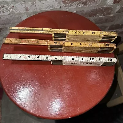 Lot Of 3 VTG Rulers Lufkin No. 460 & 46  Craftsman # 3934 Extension Rulers 72” • $30