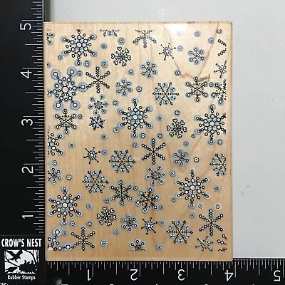 $9.99 • Buy Hero Arts Snowflake Background Christmas Winter Wood Mounted Rubber Stamp USED