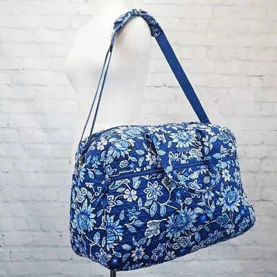 ❤️ VERA BRADLEY Tropics Tapestry Grand Traveler Weekender Blue White Floral • $64.99